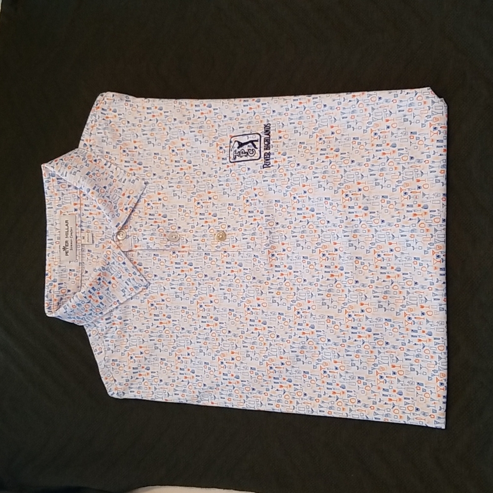 Peter Millar Summer Comfort cocktails golf polo size medium